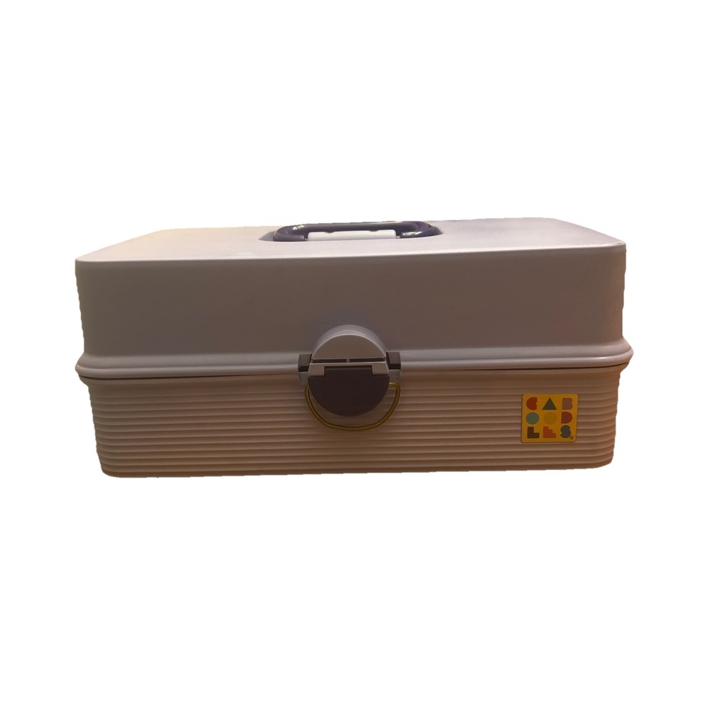 Vintage Purple 3 Tray Jewelry Organizer Caboodles Makeup Storage Case 2420 USA